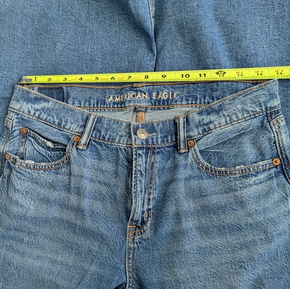 American Eagle Strigid Low Rise Ultra Wide Leg Jeans Size 4 Regular - Picture 15 of 15